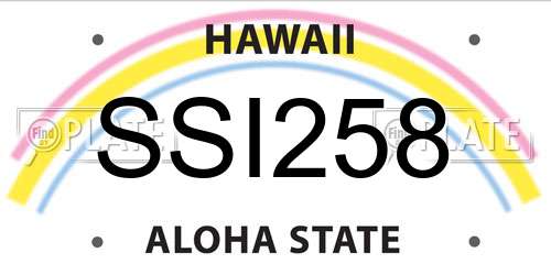 SSI258 Hawaii License Plate