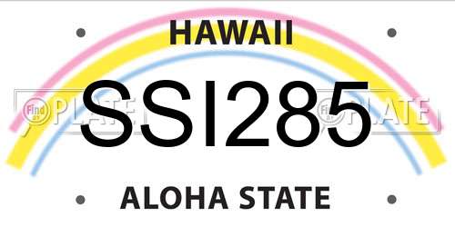 SSI285 Hawaii License Plate