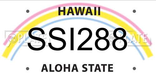 SSI288 Hawaii License Plate