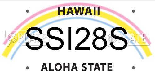 SSI28S Hawaii License Plate