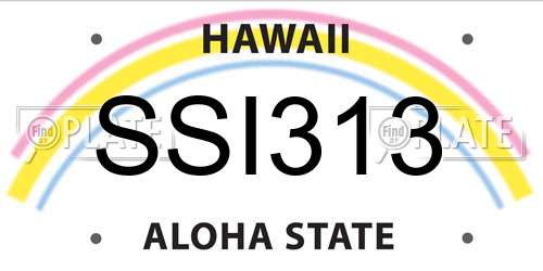 SSI313 Hawaii License Plate