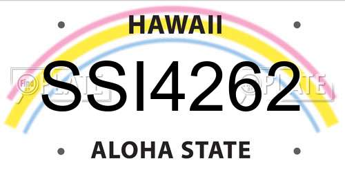 SSI4262 Hawaii License Plate