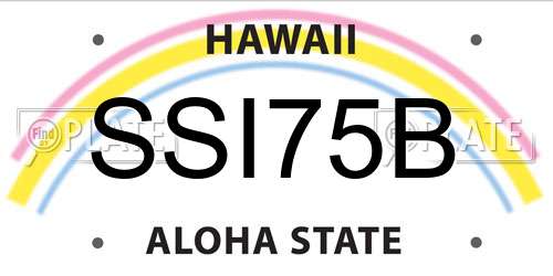 SSI75B Hawaii License Plate