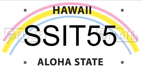 SSIT55 Hawaii License Plate