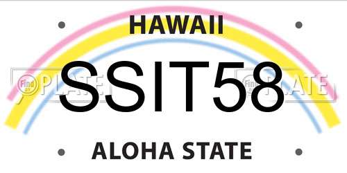 SSIT58 Hawaii License Plate