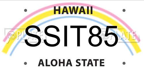 SSIT85 Hawaii License Plate
