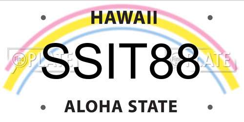 SSIT88 Hawaii License Plate