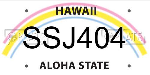 SSJ404 Hawaii License Plate