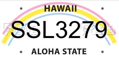SSL3279 Hawaii License Plate