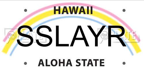SSLAYR Hawaii License Plate