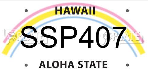 SSP407 Hawaii License Plate