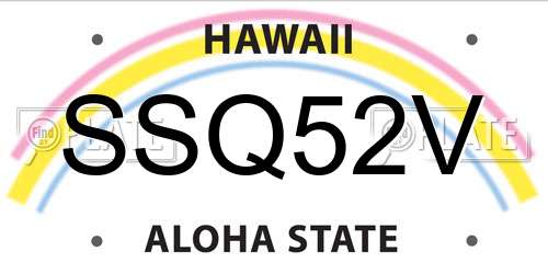 SSQ52V Hawaii License Plate