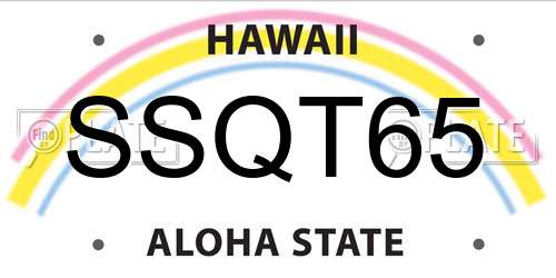 SSQT65 Hawaii License Plate