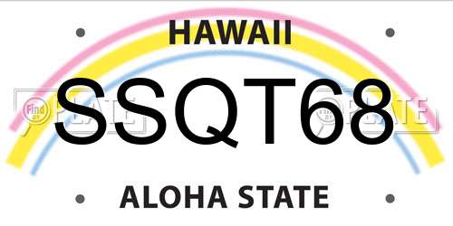 SSQT68 Hawaii License Plate