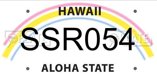 SSR054 Hawaii License Plate