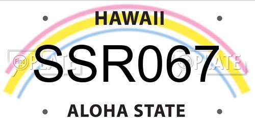 SSR067 Hawaii License Plate