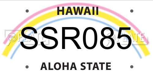 SSR085 Hawaii License Plate