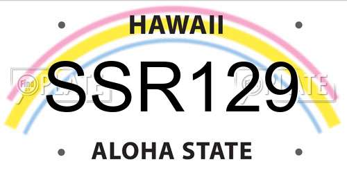 SSR129 Hawaii License Plate