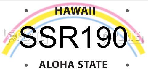SSR190 Hawaii License Plate