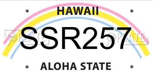SSR257 Hawaii License Plate