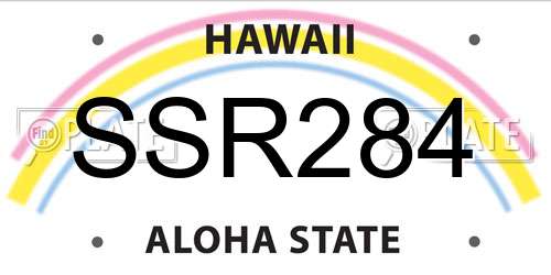 SSR284 Hawaii License Plate