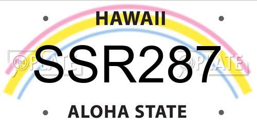 SSR287 Hawaii License Plate
