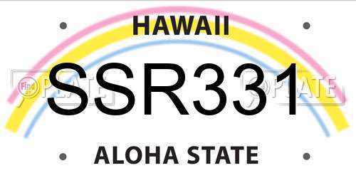 SSR331 Hawaii License Plate