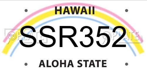 SSR352 Hawaii License Plate