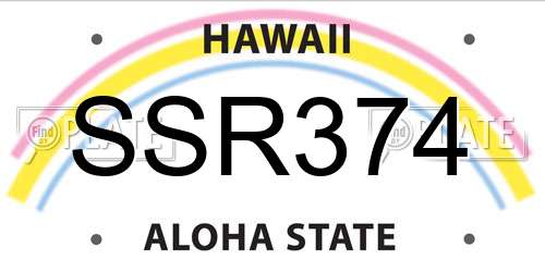 SSR374 Hawaii License Plate