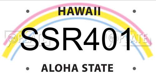 SSR401 Hawaii License Plate