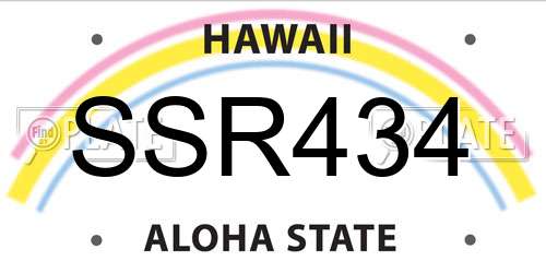 SSR434 Hawaii License Plate