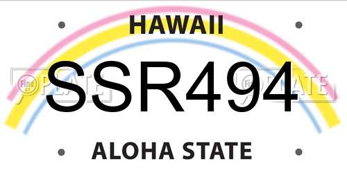 SSR494 Hawaii License Plate