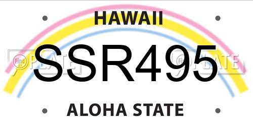 SSR495 Hawaii License Plate