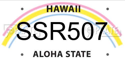 SSR507 Hawaii License Plate