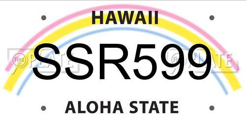 SSR599 Hawaii License Plate