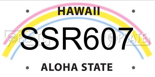 SSR607 Hawaii License Plate