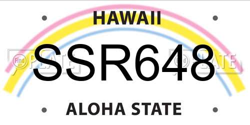 SSR648 Hawaii License Plate
