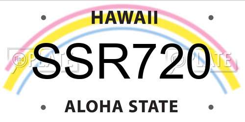 SSR720 Hawaii License Plate