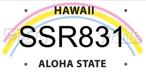 SSR831 Hawaii License Plate