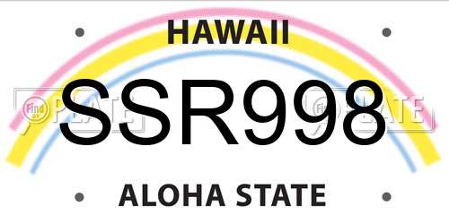 SSR998 Hawaii License Plate