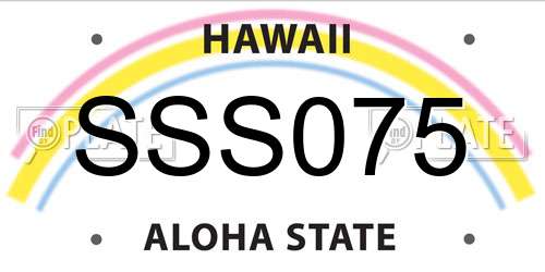 SSS075 Hawaii License Plate