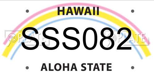 SSS082 Hawaii License Plate