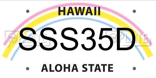 SSS35D Hawaii License Plate