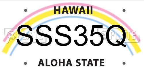 SSS35Q Hawaii License Plate