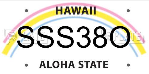 SSS38O Hawaii License Plate