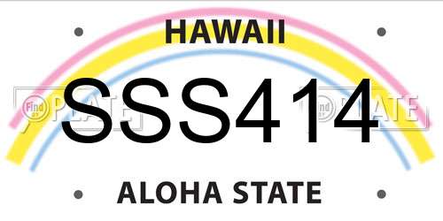 SSS414 Hawaii License Plate