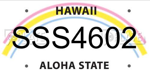SSS4602 Hawaii License Plate