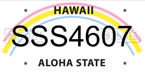 SSS4607 Hawaii License Plate