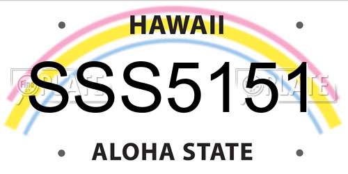 SSS5151 Hawaii License Plate