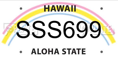 SSS699 Hawaii License Plate